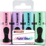 edding Marker Edding Textmarker 7 Mini Pastel Power, 4er Set