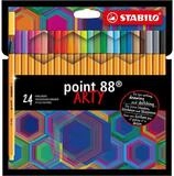 STABILO Folienstift STABILO Fineliner point 88 ARTY 8824/1-20 04mm sort 24St