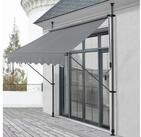 pro.tec Klemmmarkise &raquo;Stem&laquo; ohne Bohren Stahlgestell 200x120x220-309 cm Mittelgrau