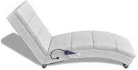 vidaXL Massagesessel, Massage-Chaiselongue Wei&szlig; Kunstleder