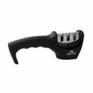 Nirosta Messersch&auml;rfer 3-stufig, Anti-Rutsch Boden, ergonomischer Griff,...