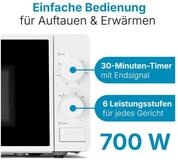 CLATRONIC Mikrowelle MW 791, Mikrowelle, 700 Watt, 6 Stufen, 20 Liter