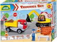 Lena® Spielzeug-Kipper Truckies Set Baustelle, inkluisve Spielzeug-Bagger und