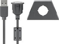 Goobay USB 2.0 Hi-Speed Verl&auml;ngerungskabel mit Montagehalterung Schwarz 1.2 m
