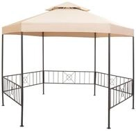 vidaXL Partyzelt Gartenpavillon Partyzelt Hexagonal Beige 323x265 cm