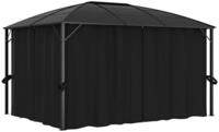 vidaXL Partyzelt Pavillon mit Vorh&auml;ngen 400 x 300 x 265 cm Anthrazit