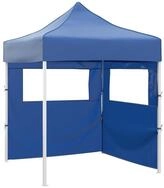 vidaXL Partyzelt Profi-Partyzelt Faltbar mit 2 Seitenw&auml;nden 2&times;2m Stahl Blau