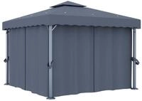 vidaXL Partyzelt Pavillon mit Vorhang 3x3 m Anthrazit Aluminium