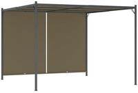 vidaXL Pergola Gartenpergola mit Ausziehbarem Dach 3x3 m Taupe 180 g/m&sup2;, BxTxH: