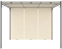 vidaXL Pavillon, Gartenpavillon mit Seitenvorhang 3x3x2,25 m Creme