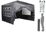 CHILLROI Faltpavillon Faltpavillon 3 x 3 m Faltpavillon Grau, mit 2 gro&szlig;en...