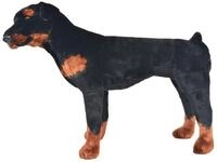 vidaXL Pl&uuml;schfigur, Pl&uuml;schtier Hund Rottweiler Stehend Pl&uuml;sch Schwarz und Braun