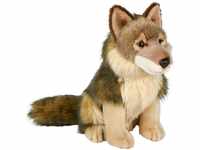 Uni-Toys Kuscheltier Wolf sitzend - 25 cm (Höhe) - Plüsch-Wolf, Lupus -