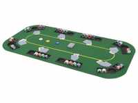 vidaXL Faltbare Pokertisch-Auflage rechteckig für 8 Spieler grün