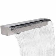 vidaXL Poolwasserfall 90 cm Pool-Wasserfall Font&auml;ne Rechteckig Edelstahl 90 cm