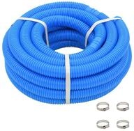 vidaXL Poolbodensauger 12 m Poolschlauch mit Klammern Blau 38 mm 12 m vidaXL