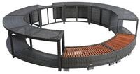 ESTEXO Pooltreppe Whirlpool Umrandung Poolumrandung Poolverkleidung Rattan...