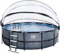 EXIT Framepool inkl. multifunktionaler Poolabdeckung und Sicherheitsleiter (Set,