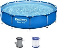 Bestway Framepool Steel Pro Frame Pool Set, rund, mit Filterpumpe, inklusive