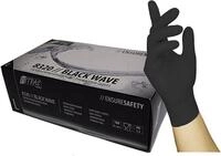 Nitras Medical Einweghandschuhe 8320 Black Wave Nitril schwarz (Packung, 100-St.,