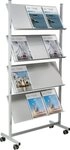 HELIT Zeitungsst&auml;nder helit H6813499 Prospektregal grau DIN A4 12 F&auml;cher