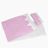 goki Puppen Bettw&auml;sche Puppenbettzeug rosa Streifen, (packung, 3-tlg., 3er set),