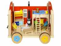 goki Puppenwagen 51814 - Puppenbauwagen, Bauwagen aus Holz mit viel Zubehör 23...