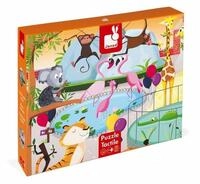 Janod Puzzle Taktiles Puzzle Tag im Zoo 20 Teile, Puzzleteile