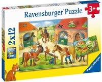 Ravensburger Puzzle Bauernhof Ferienpuzzle mit Pferden 2x12 Teile, Puzzleteile
