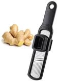 GEFU Knoblauchpresse Knoblauchreibe -Hobel m. Restehalter Rafino (2 St),
