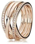 Pandora Fingerring Pandora Funkelnde und Polierte Linien Ring 180919CZ Damenring 48