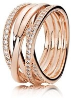 Pandora Fingerring Pandora Funkelnde und Polierte Linien Ring 180919CZ Damenring 56