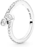Pandora Fingerring Pandora Two Sparkling Hearts Ring 191023CZ Damenring 48