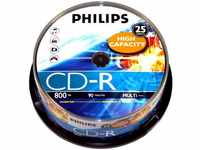 Philips CD-Rohling CD-R 90 Min/800 MB Philips Multispeed in Cakebox 25 Stk