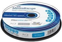 Mediarange Blu-ray-Rohling MediaRange BD-R 25GB, Blu-ray-Rohlinge, (6fach, 10