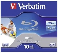 Verbatim Blu-ray-Rohling 10 Rohlinge Blu-ray BD-R full printable 25GB 6x...