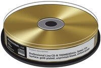 Mediarange CD-Rohling 10 Professional Rohlinge CD-R GOLD 24 Karat 80Min 700MB 52x