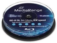Mediarange Blu-ray-Rohling MEDIARANGE Blu-ray Disc BD-R 50 GB, Spindel, 10 St&uuml;ck