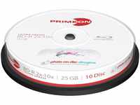 PRIMEON Blu-ray-Rohling 10 Rohlinge BD-R full printable ultragloss water 25GB...