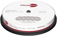 PRIMEON Blu-ray-Rohling 10 Rohlinge Blu-ray BD-R Dual Layer ultra protect disc...