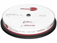 PRIMEON Blu-ray-Rohling BD-R DL 50GB 8x Photo-on-Disc 10er Spindel, Bedruckbar