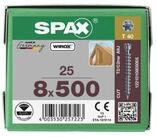 SPAX Holzbauschraube Spax S Zylinderkopf 8 x 500 T-STAR PLUS T40 VG CUT 25 Stk