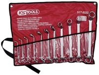 KS Tools Maulschl&uuml;ssel KS TOOLS Doppel-Ringschl&uuml;ssel-Satz gekr&ouml;pft 11tlg....