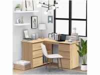 vidaXL Angle Desk With Drawers Sonoma Oak