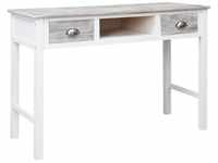 vidaXL Desk White/Grey 110x45cm