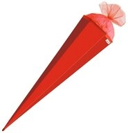 Roth Schult&uuml;te Bastelt&uuml;te Rot, 85 cm, eckig, mit rotem T&uuml;llverschluss, Zuckert&uuml;te
