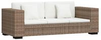 vidaXL Sofa, 3-Sitzer Sofa Echtes Rattan
