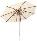 anndora-sonnenschirm Sonnenschirm 3m rund Knickbar Dreh-Kipp-Mechanismus, natur,