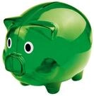 Macma Spardose Sparschwein / Farbe: transparent gr&uuml;n