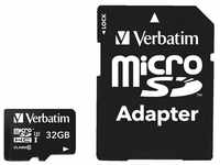 Verbatim microSDHC-Karte 32GB CL 10 UHS-I Speicherkarte (inkl. SD-Adapter)